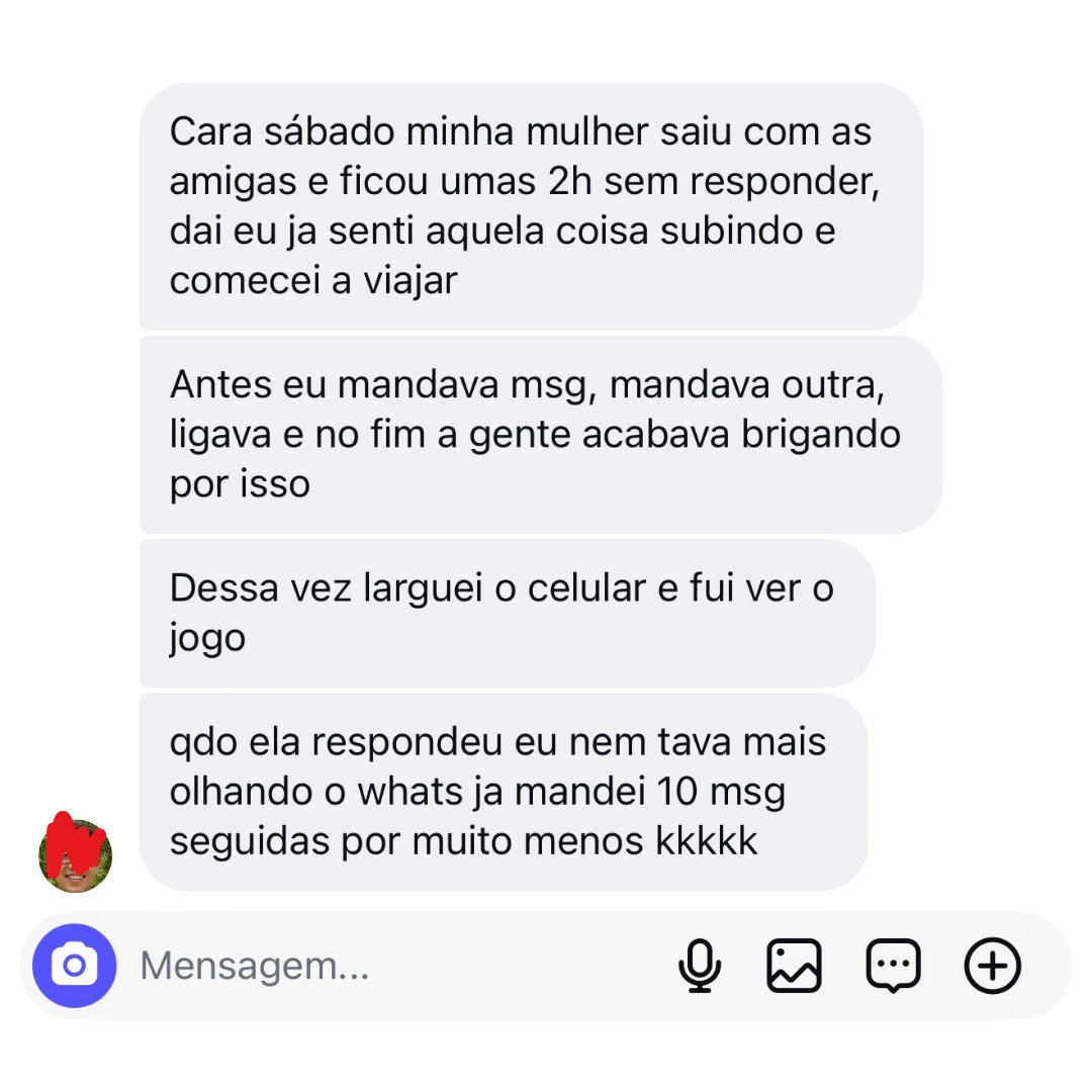 Mensagem de aluno que não reagiu à demora da resposta