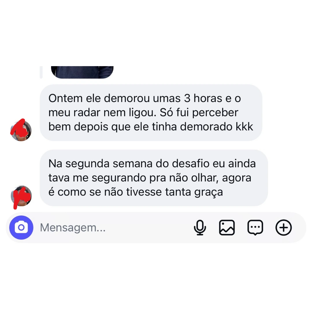 Mensagem de aluno na primeira semana do Desafio